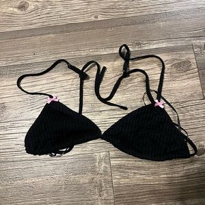 Forever 21 Black Bikini Top with Pink Accents